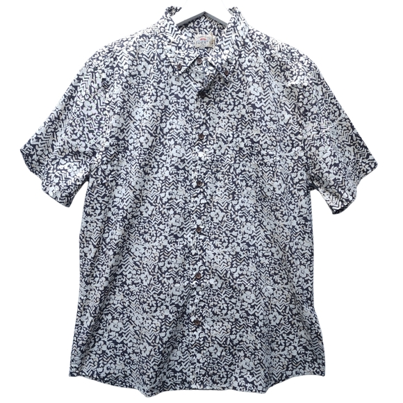 Faherty Short Sleeve Stretch Playa Shirt In Washed Black Hilo Floral - Picture 3 of 9